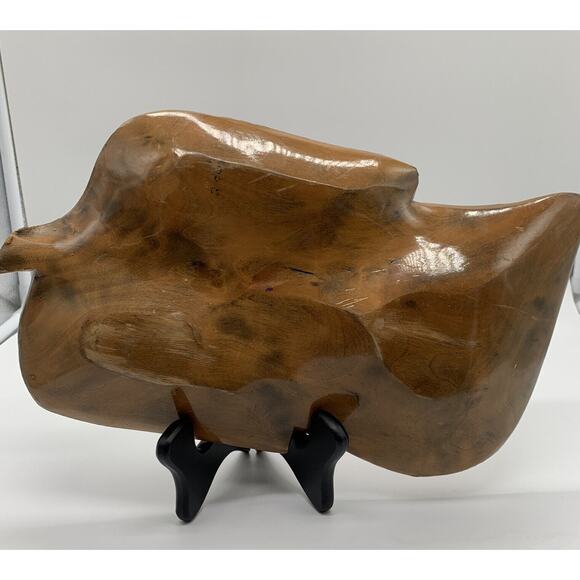 Vntg Mexican Folk Art Wooden Wood Divided Bowl/Tray 14” Long 8” Wide Flowers - Picture 5 of 12